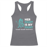 Sexual Assault Awareness Racerback Tank Top Her Fight is My Fight