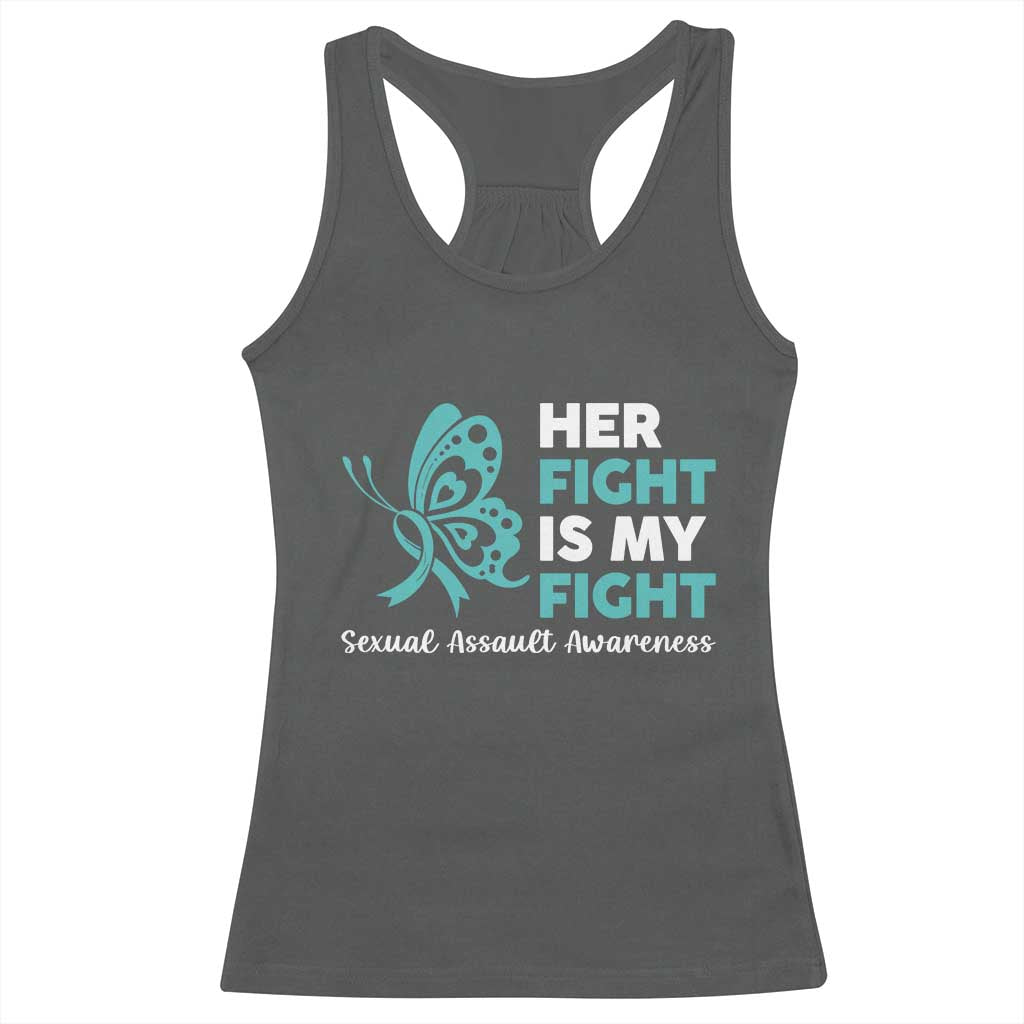 Sexual Assault Awareness Racerback Tank Top Her Fight is My Fight