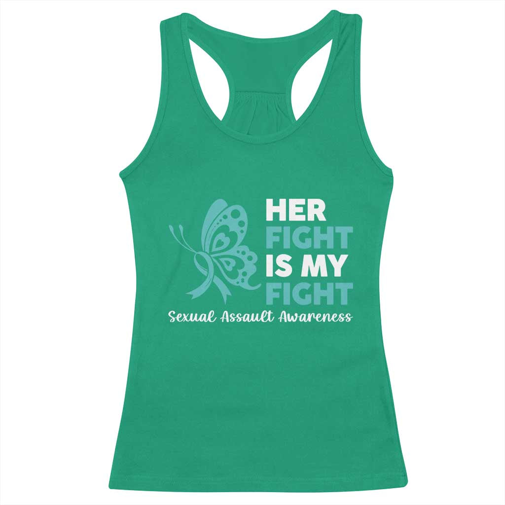 Sexual Assault Awareness Racerback Tank Top Her Fight is My Fight