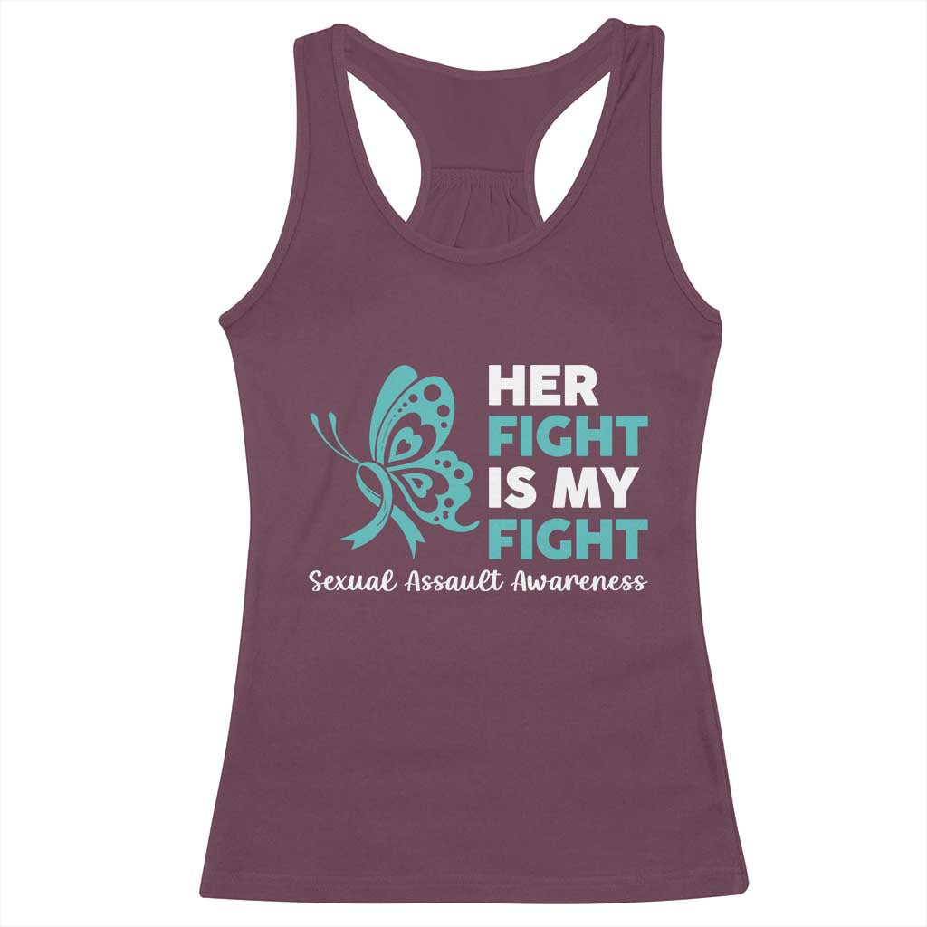 Sexual Assault Awareness Racerback Tank Top Her Fight is My Fight