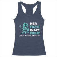 Sexual Assault Awareness Racerback Tank Top Her Fight is My Fight