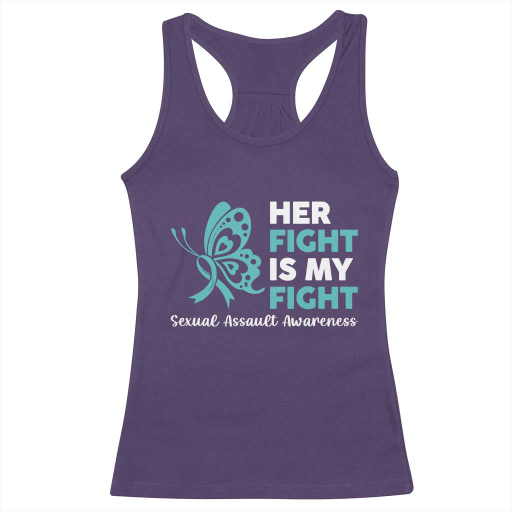 Sexual Assault Awareness Racerback Tank Top Her Fight is My Fight