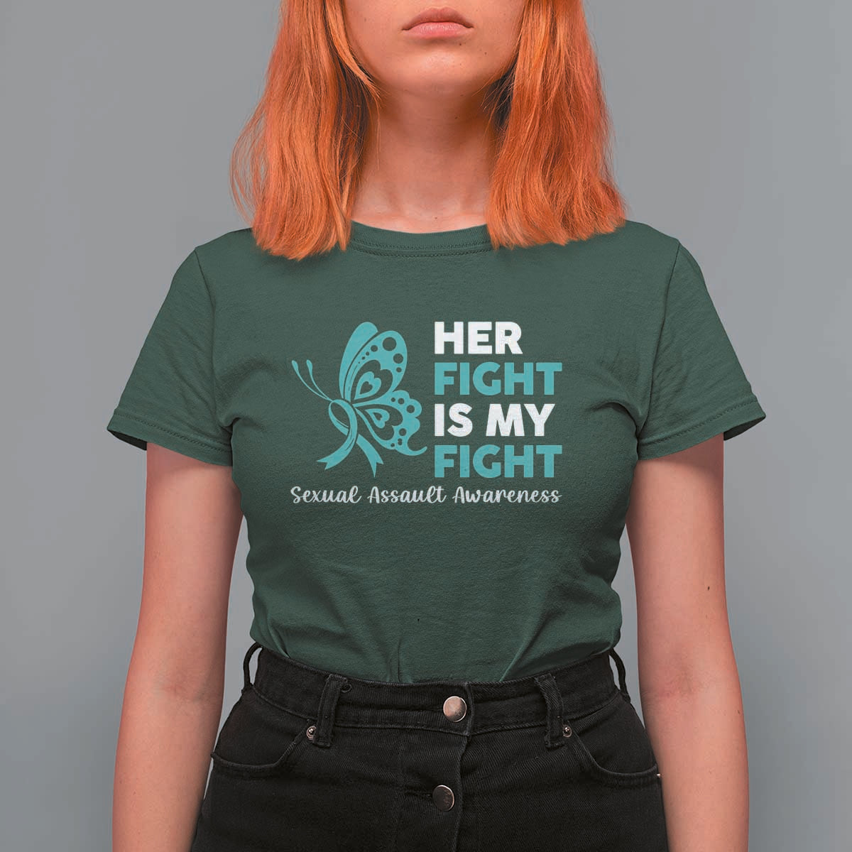 Sexual Assault Awareness T Shirt For Women Her Fight is My Fight
