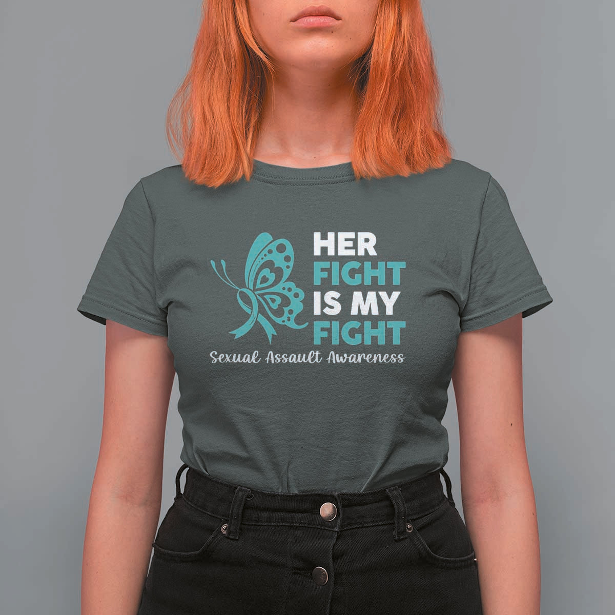 Sexual Assault Awareness T Shirt For Women Her Fight is My Fight