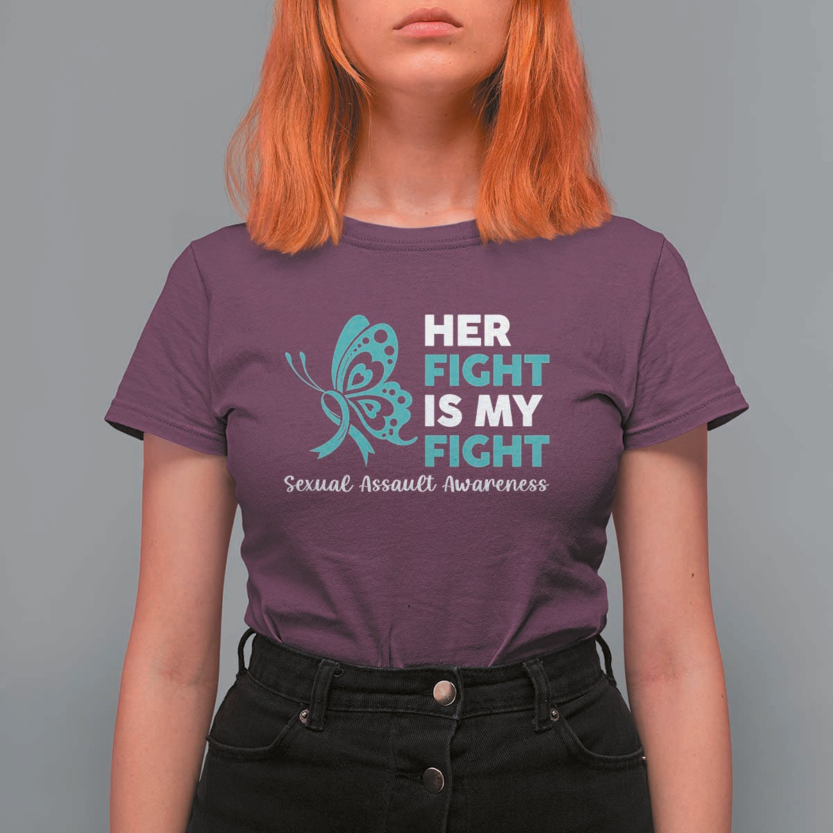 Sexual Assault Awareness T Shirt For Women Her Fight is My Fight