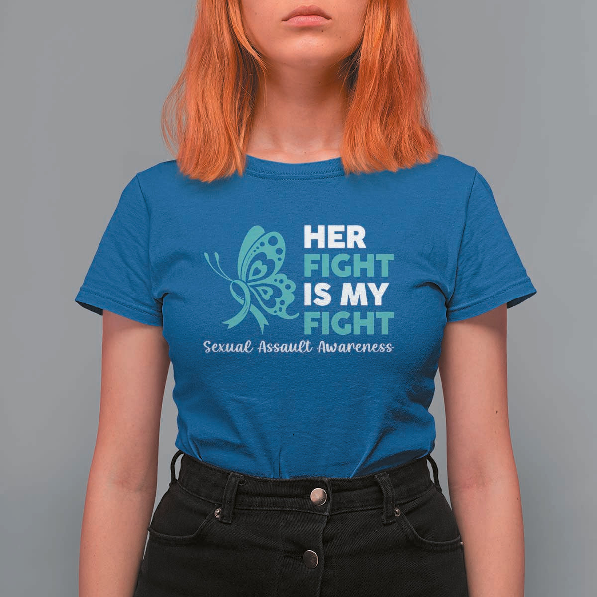 Sexual Assault Awareness T Shirt For Women Her Fight is My Fight
