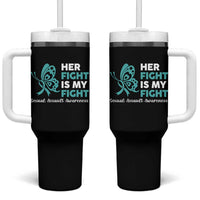 Sexual Assault Awareness Tumbler With Handle Her Fight is My Fight