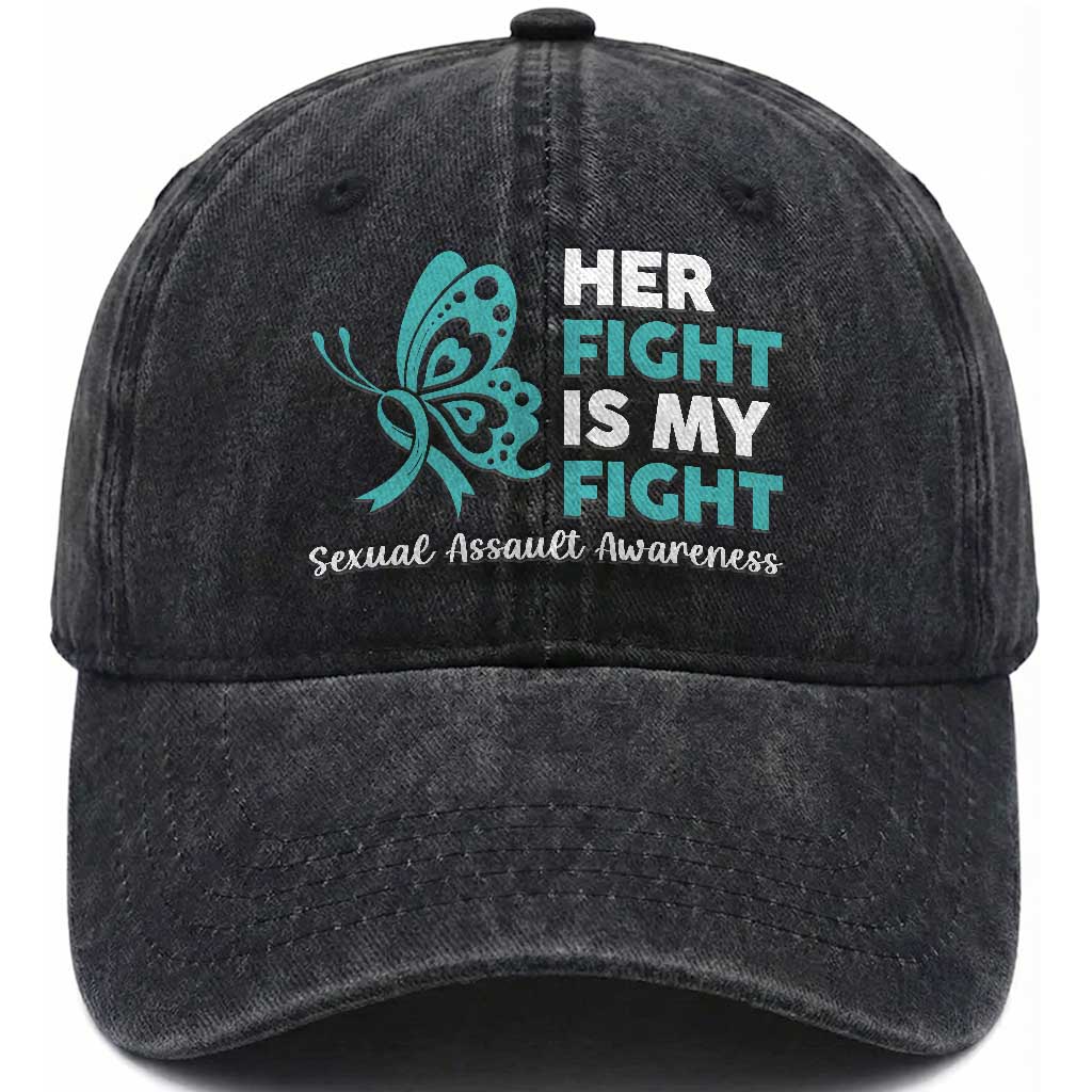 Sexual Assault Awareness Washed Cotton Baseball Cap Her Fight is My Fight