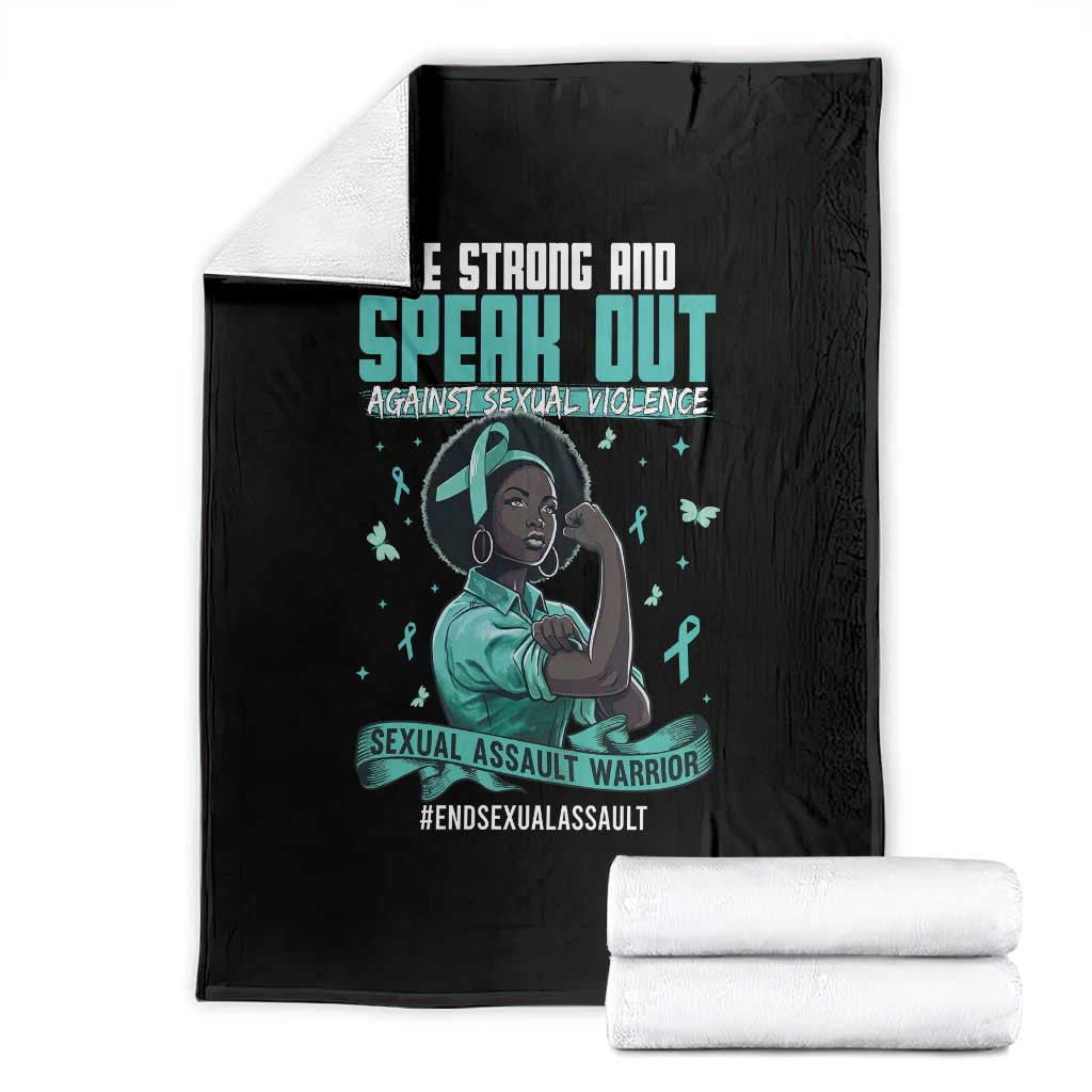Sexual Assault Awareness Throw Blanket Support African Women Stop Sexual Abuse Awareness