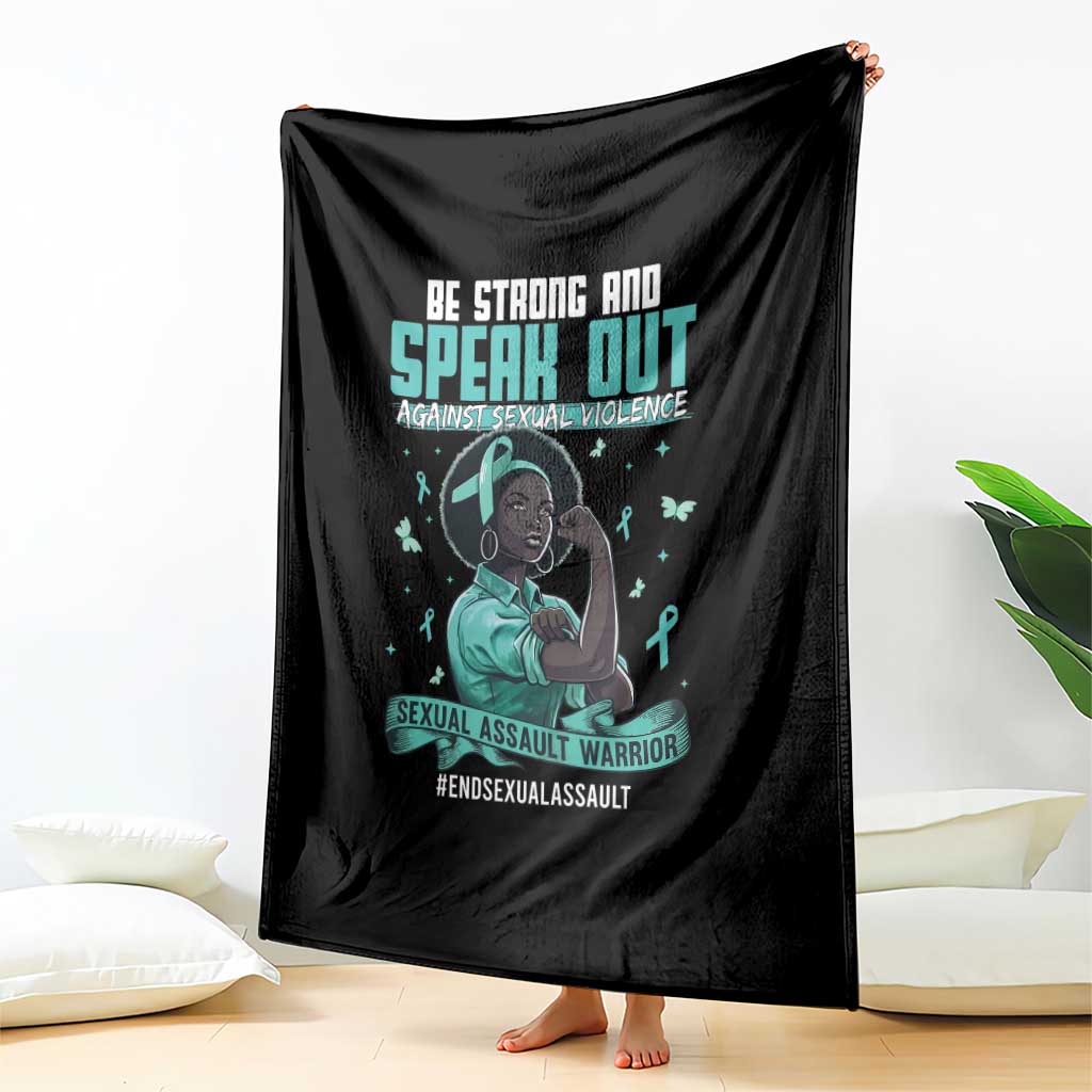 Sexual Assault Awareness Throw Blanket Support African Women Stop Sexual Abuse Awareness