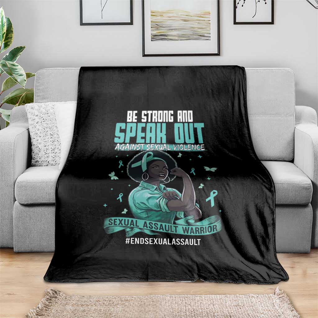 Sexual Assault Awareness Throw Blanket Support African Women Stop Sexual Abuse Awareness
