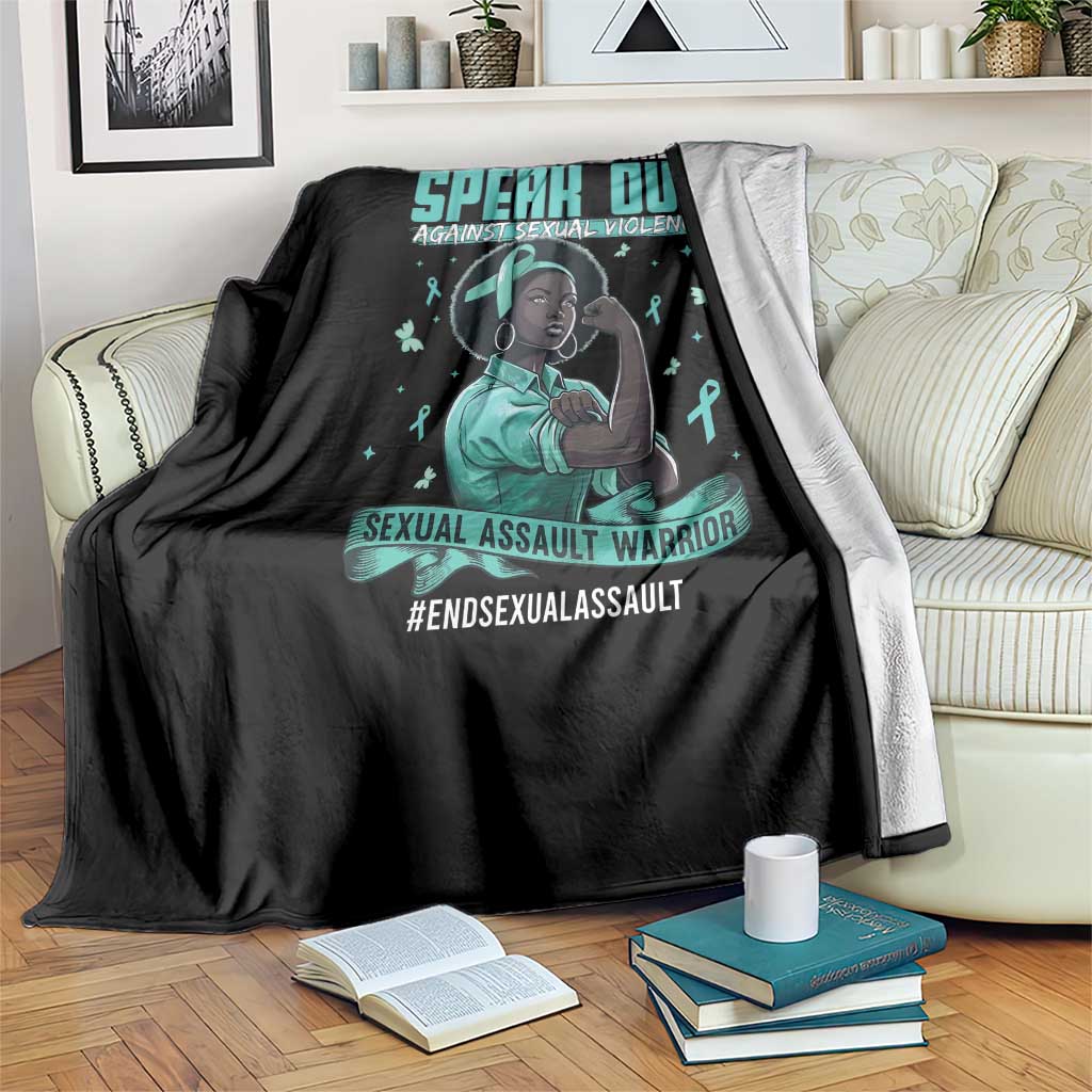 Sexual Assault Awareness Throw Blanket Support African Women Stop Sexual Abuse Awareness