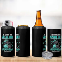 Sexual Assault Awareness 4 in 1 Can Cooler Tumbler Support African Women Stop Sexual Abuse Awareness