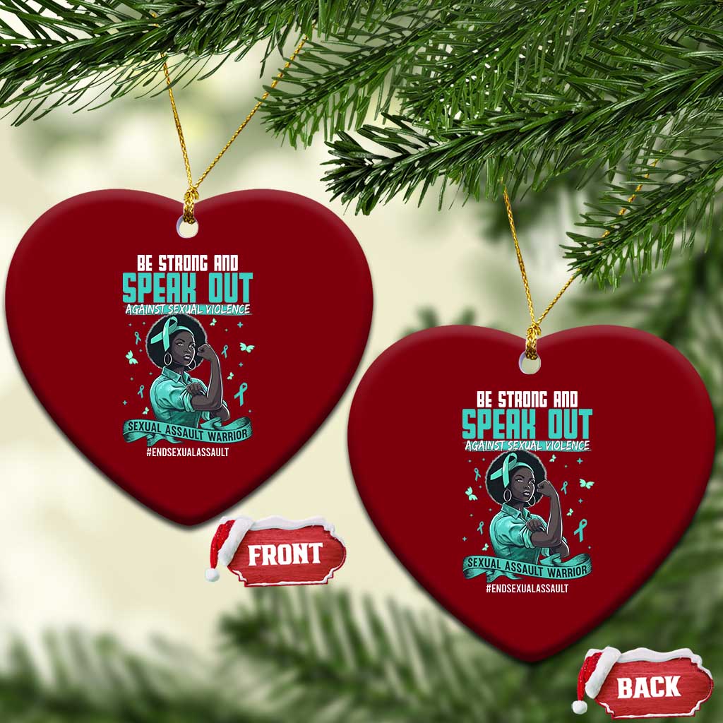 Sexual Assault Awareness Ceramic Ornament Support African Women Stop Sexual Abuse Awareness