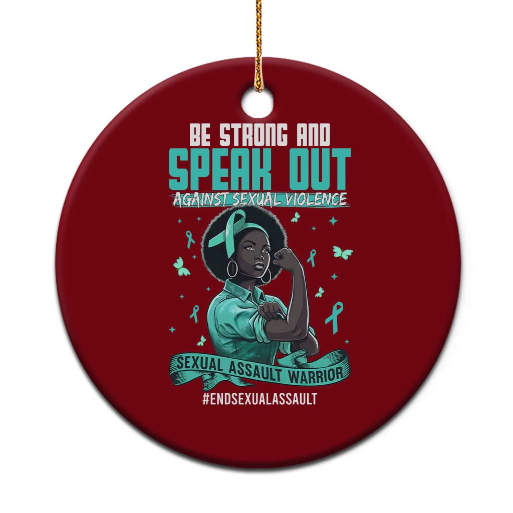 Sexual Assault Awareness Ceramic Ornament Support African Women Stop Sexual Abuse Awareness