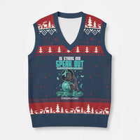 Sexual Assault Awareness V-Neck Knit Sweater Vest Support African Women Stop Sexual Abuse Awareness