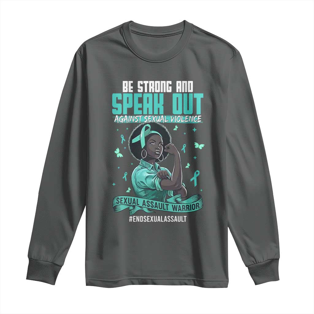 Sexual Assault Awareness Long Sleeve Shirt Support African Women Stop Sexual Abuse Awareness