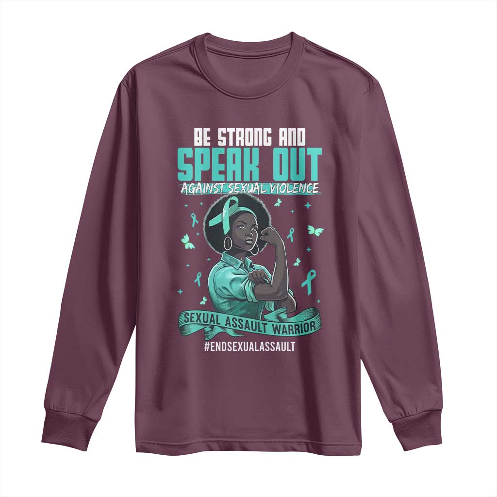 Sexual Assault Awareness Long Sleeve Shirt Support African Women Stop Sexual Abuse Awareness
