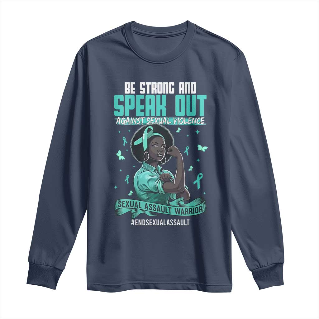 Sexual Assault Awareness Long Sleeve Shirt Support African Women Stop Sexual Abuse Awareness