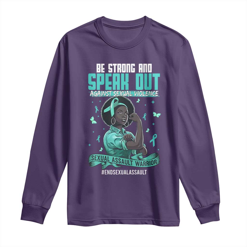Sexual Assault Awareness Long Sleeve Shirt Support African Women Stop Sexual Abuse Awareness