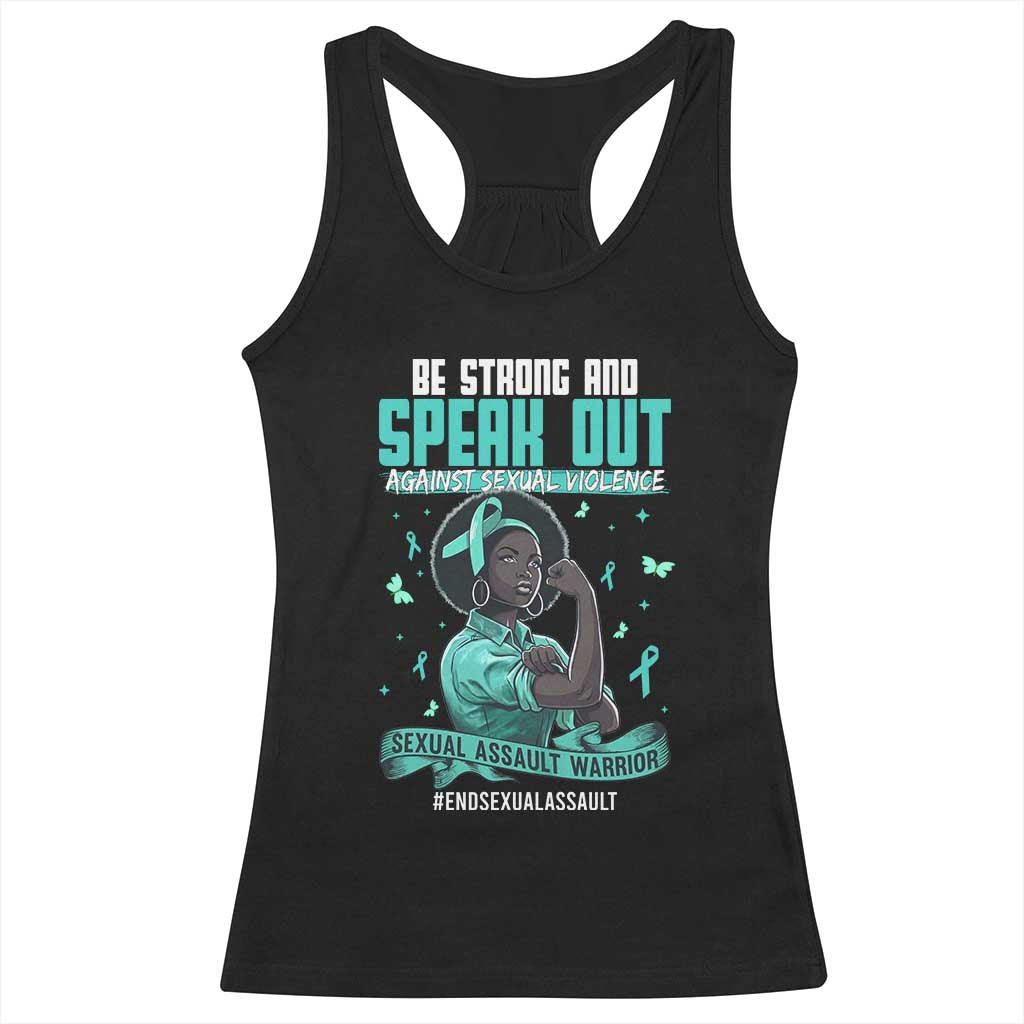 Sexual Assault Awareness Racerback Tank Top Support African Women Stop Sexual Abuse Awareness