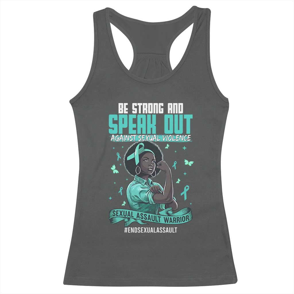 Sexual Assault Awareness Racerback Tank Top Support African Women Stop Sexual Abuse Awareness