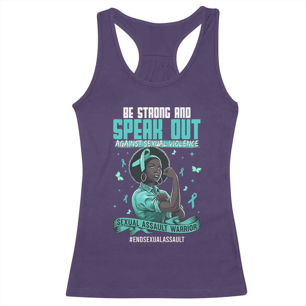 Sexual Assault Awareness Racerback Tank Top Support African Women Stop Sexual Abuse Awareness