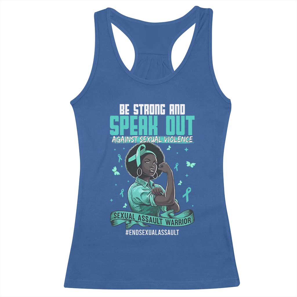 Sexual Assault Awareness Racerback Tank Top Support African Women Stop Sexual Abuse Awareness