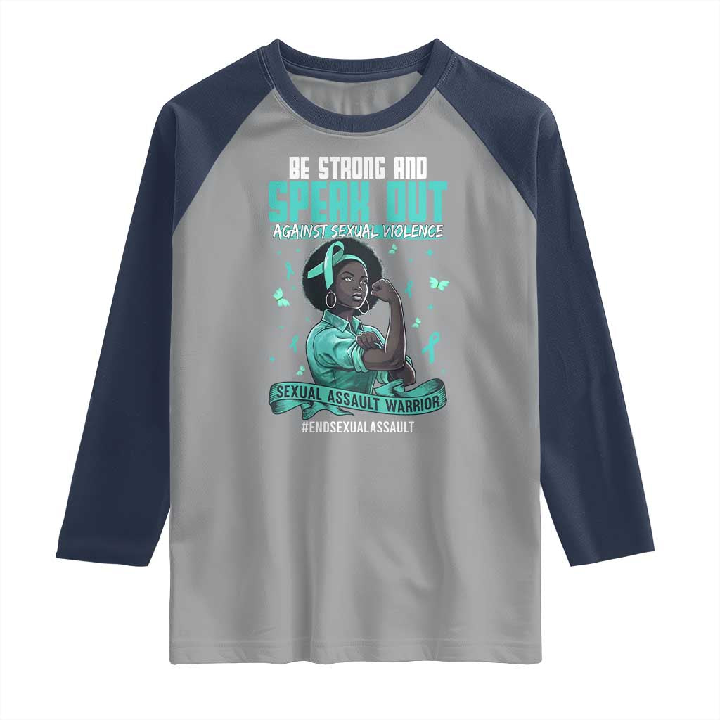 Sexual Assault Awareness Raglan Shirt Support African Women Stop Sexual Abuse Awareness