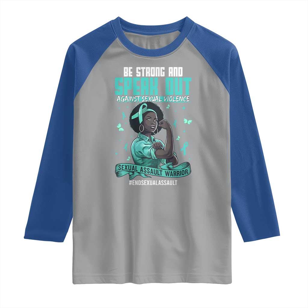 Sexual Assault Awareness Raglan Shirt Support African Women Stop Sexual Abuse Awareness