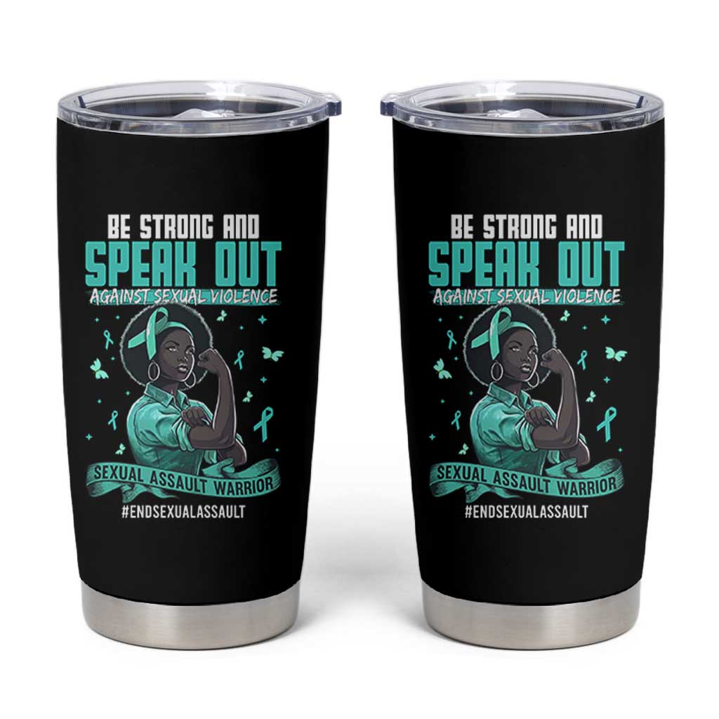 Sexual Assault Awareness Tumbler Cup Support African Women Stop Sexual Abuse Awareness