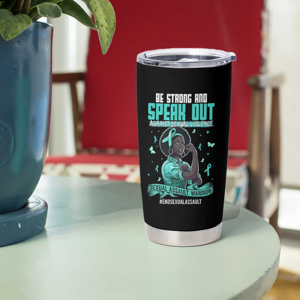 Sexual Assault Awareness Tumbler Cup Support African Women Stop Sexual Abuse Awareness