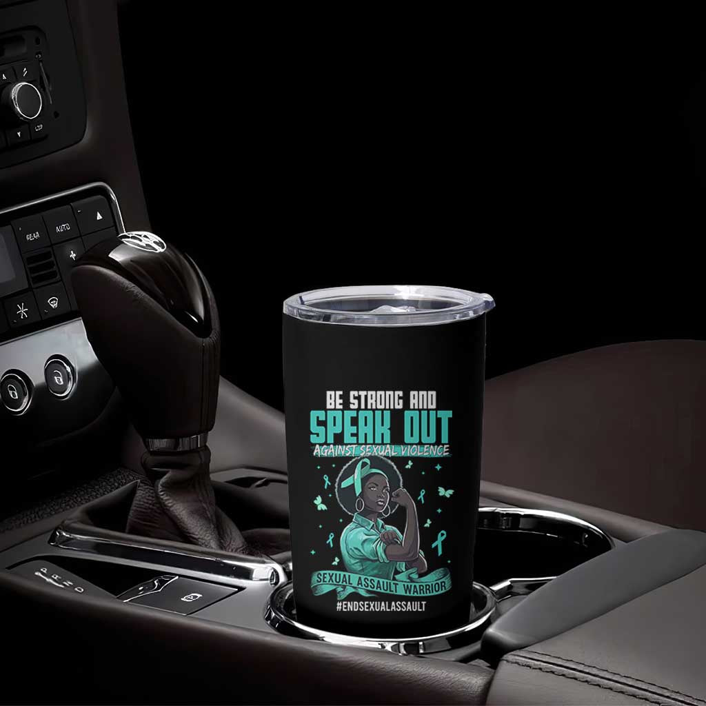 Sexual Assault Awareness Tumbler Cup Support African Women Stop Sexual Abuse Awareness