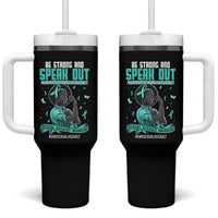 Sexual Assault Awareness Tumbler With Handle Support African Women Stop Sexual Abuse Awareness