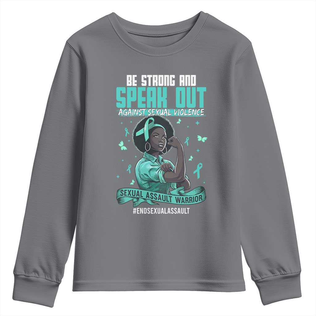 Sexual Assault Awareness Youth Sweatshirt Support African Women Stop Sexual Abuse Awareness