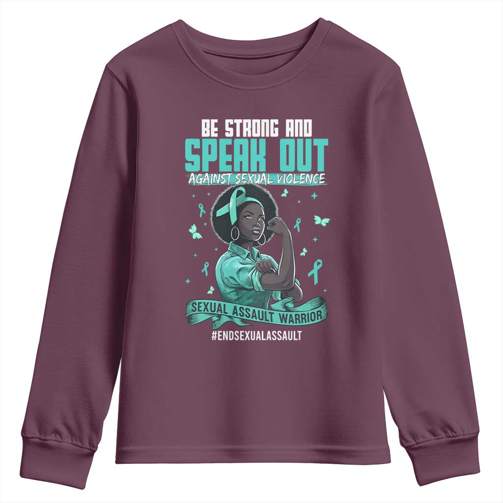 Sexual Assault Awareness Youth Sweatshirt Support African Women Stop Sexual Abuse Awareness