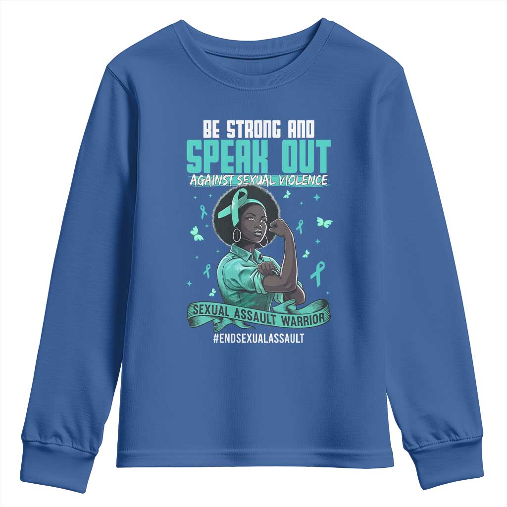 Sexual Assault Awareness Youth Sweatshirt Support African Women Stop Sexual Abuse Awareness