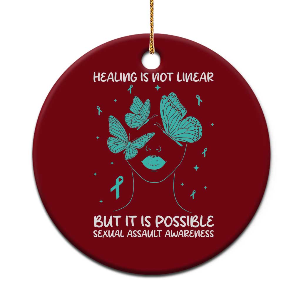 Sexual Assault Awareness Ceramic Ornament Healing Is Not Linear But It Is Possible