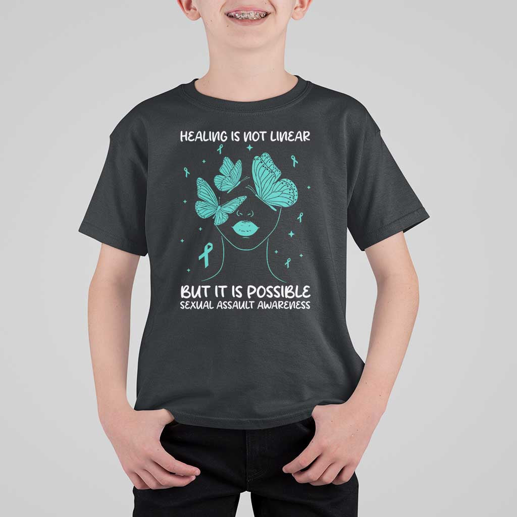 Sexual Assault Awareness T Shirt For Kid Healing Is Not Linear But It Is Possible