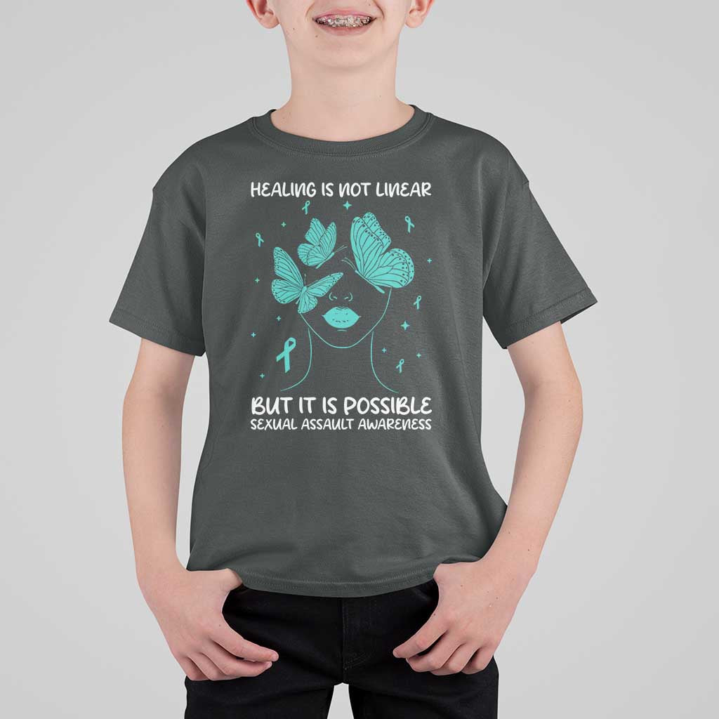 Sexual Assault Awareness T Shirt For Kid Healing Is Not Linear But It Is Possible