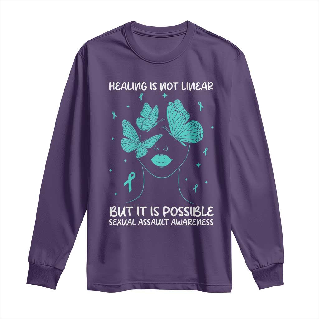 Sexual Assault Awareness Long Sleeve Shirt Healing Is Not Linear But It Is Possible
