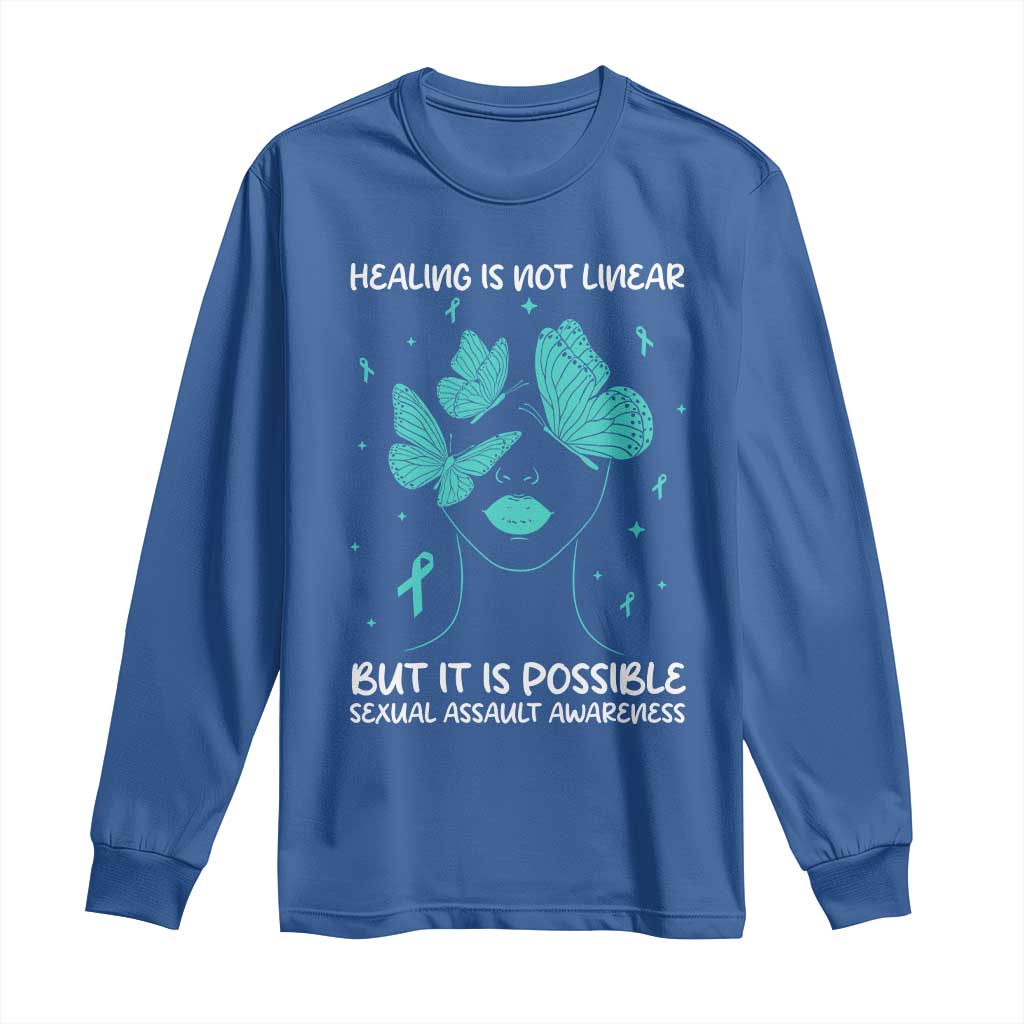 Sexual Assault Awareness Long Sleeve Shirt Healing Is Not Linear But It Is Possible
