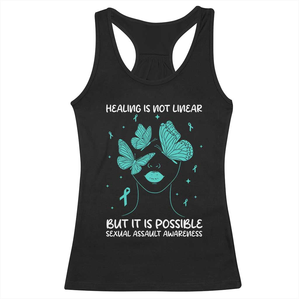 Sexual Assault Awareness Racerback Tank Top Healing Is Not Linear But It Is Possible
