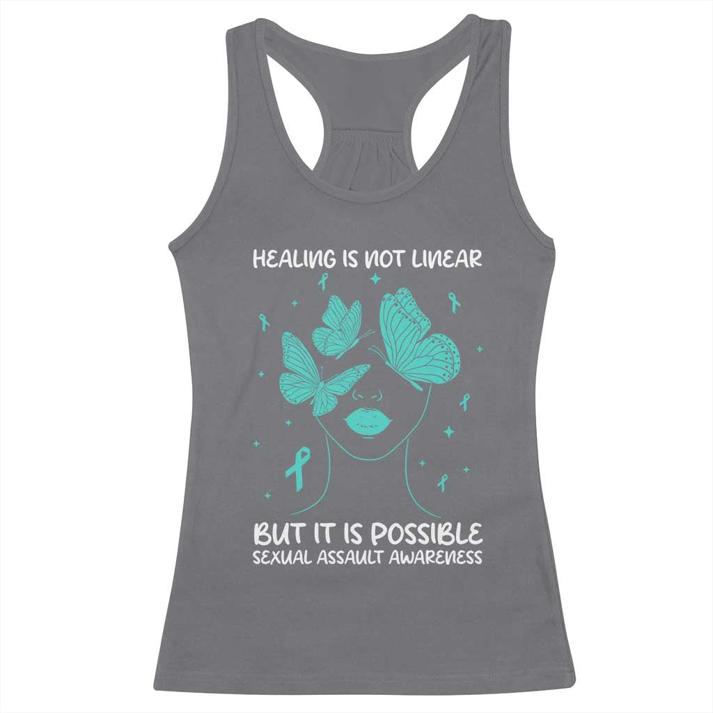 Sexual Assault Awareness Racerback Tank Top Healing Is Not Linear But It Is Possible