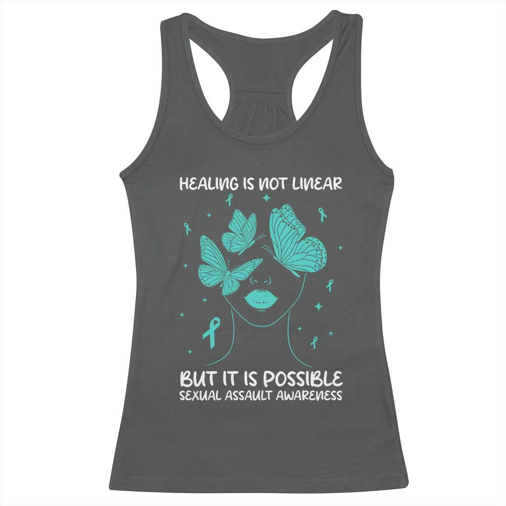 Sexual Assault Awareness Racerback Tank Top Healing Is Not Linear But It Is Possible