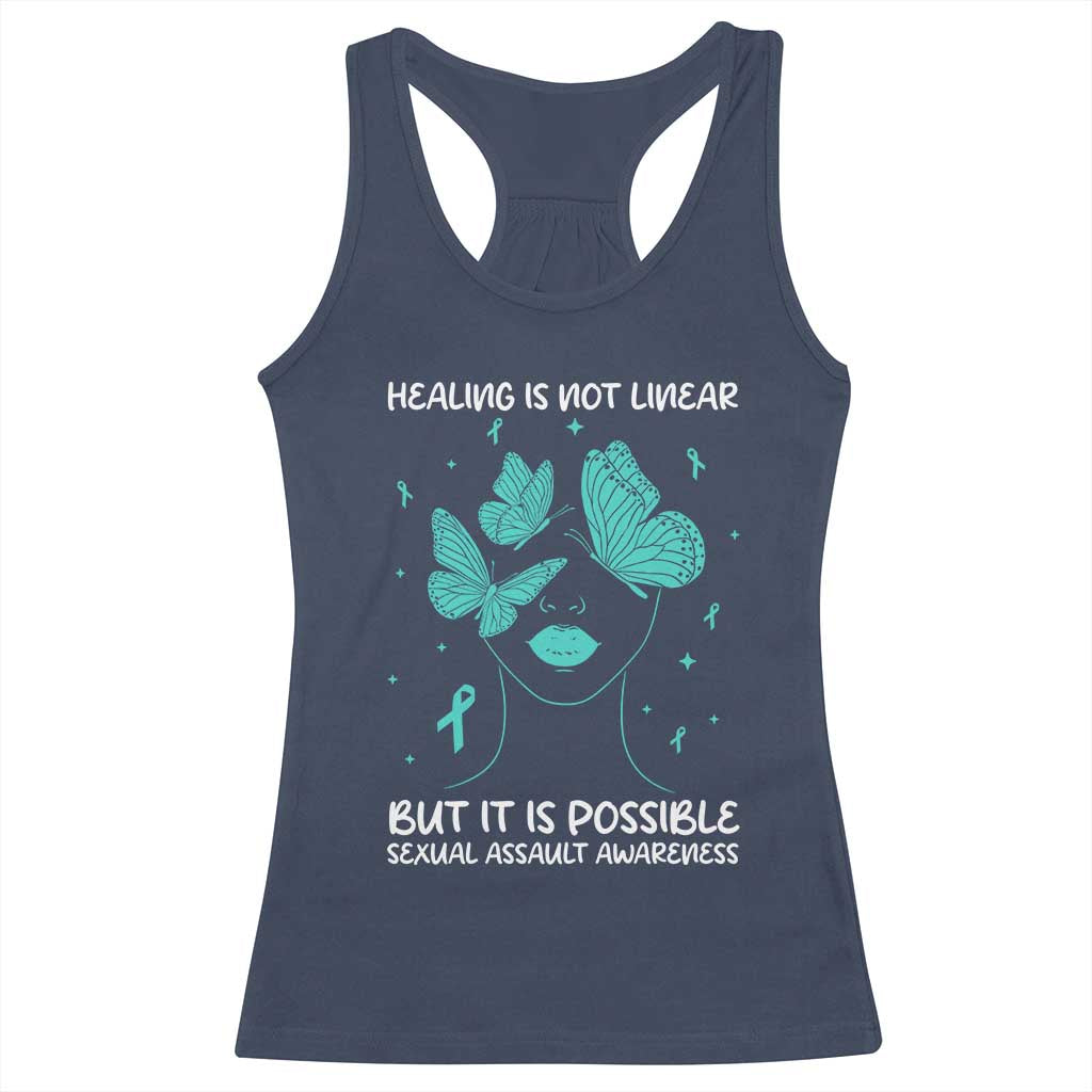 Sexual Assault Awareness Racerback Tank Top Healing Is Not Linear But It Is Possible