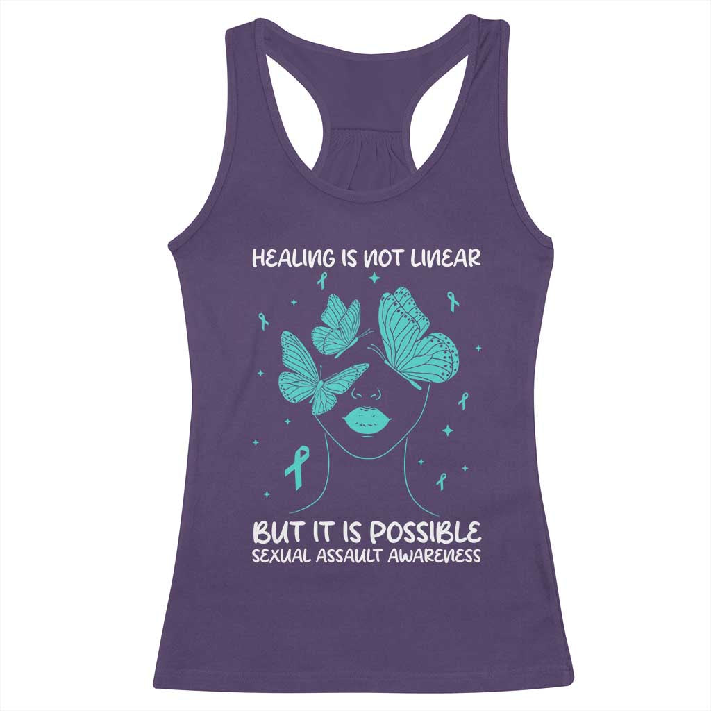 Sexual Assault Awareness Racerback Tank Top Healing Is Not Linear But It Is Possible