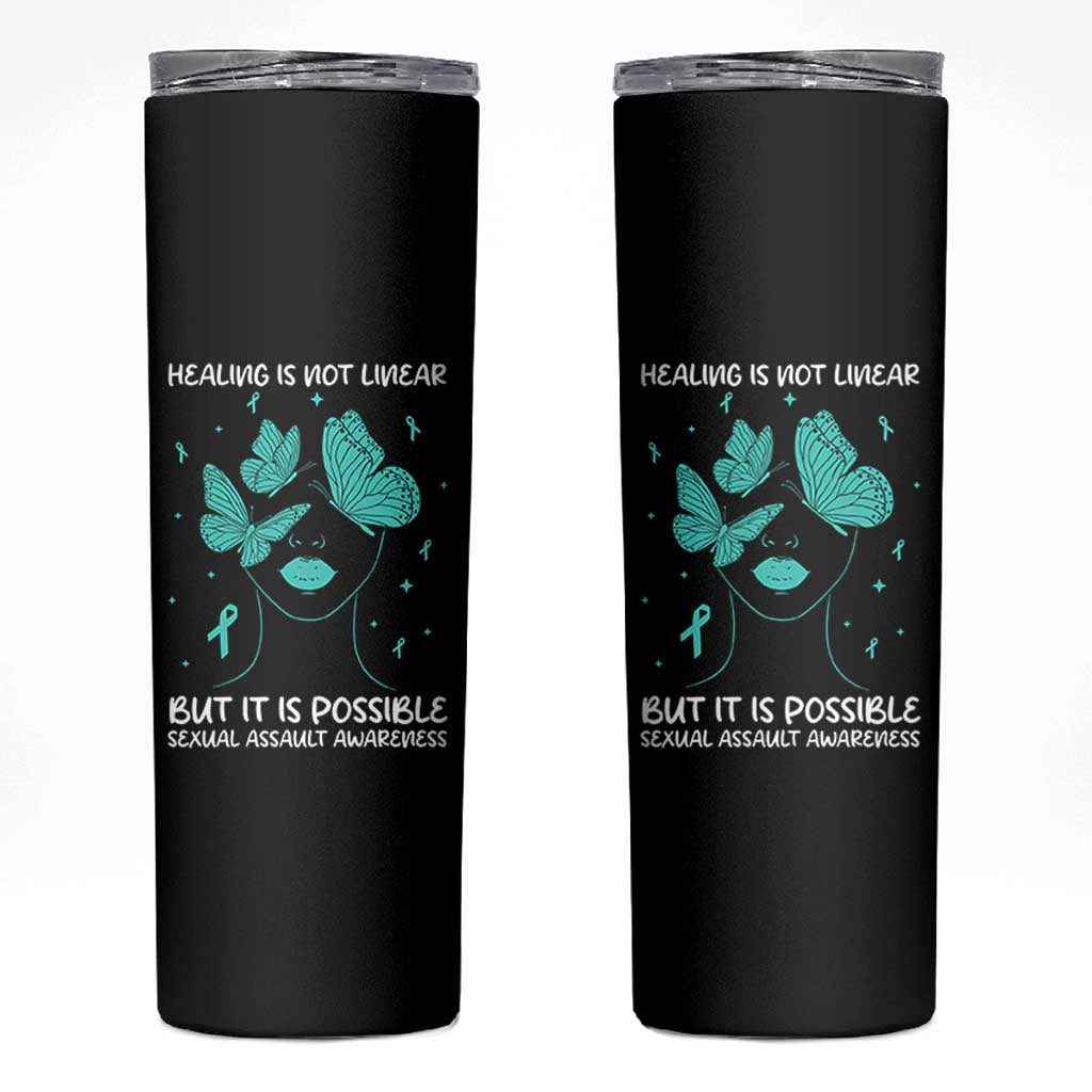 Sexual Assault Awareness Skinny Tumbler Healing Is Not Linear But It Is Possible