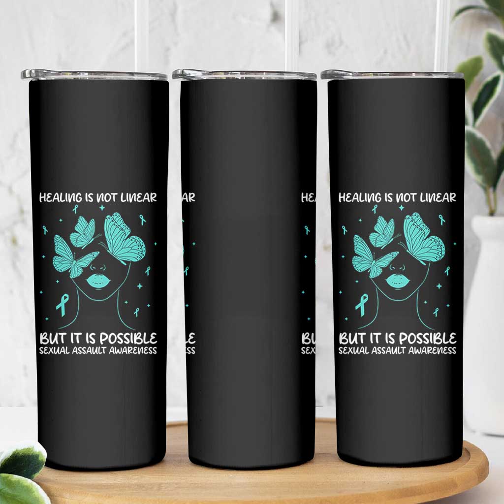 Sexual Assault Awareness Skinny Tumbler Healing Is Not Linear But It Is Possible