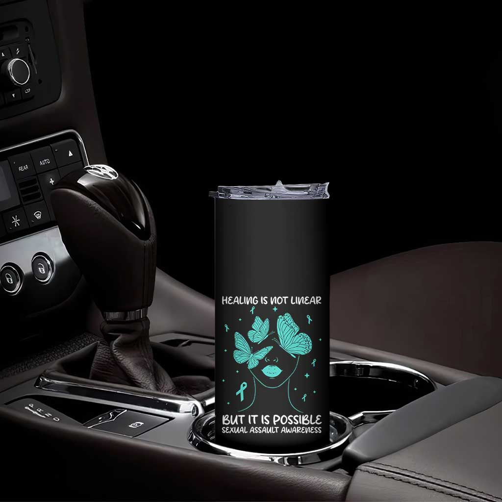 Sexual Assault Awareness Skinny Tumbler Healing Is Not Linear But It Is Possible